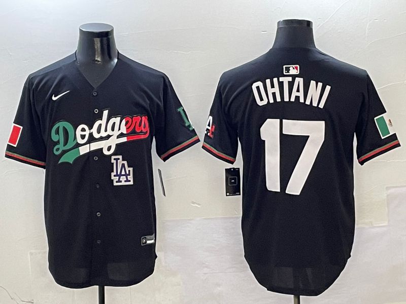 Men Los Angeles Dodgers #17 Ohtani Black Mexico Nike 2025 MLB Jersey style 20
